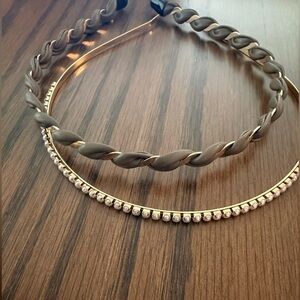 Elegant Gold and Brown Women's Headband Set